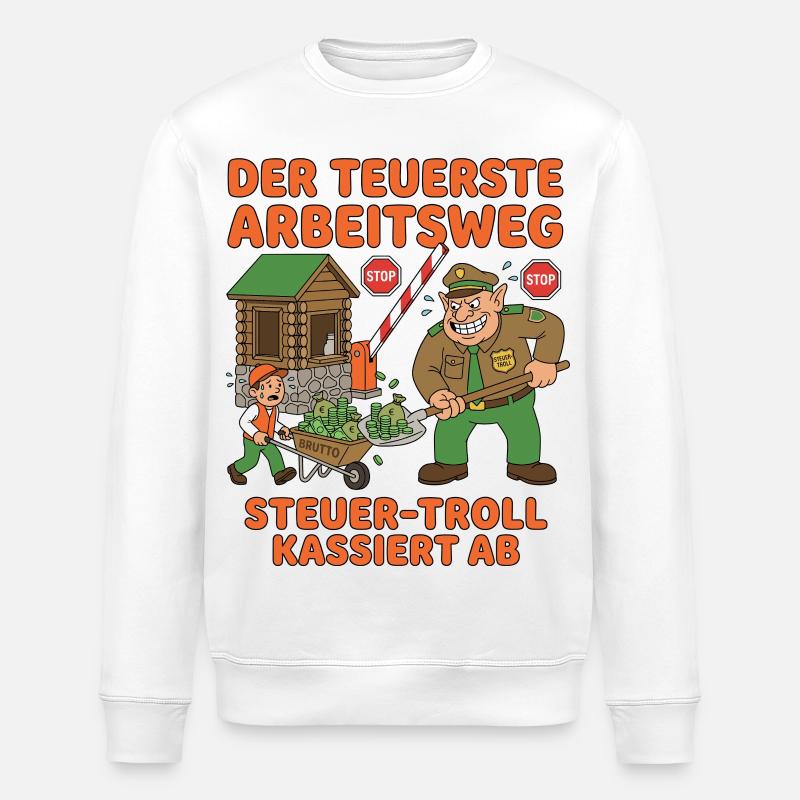 Der Teuerste Arbeitsweg - Stanley/Stella Unisex Bio-Sweatshirt ROLLER - Weiß