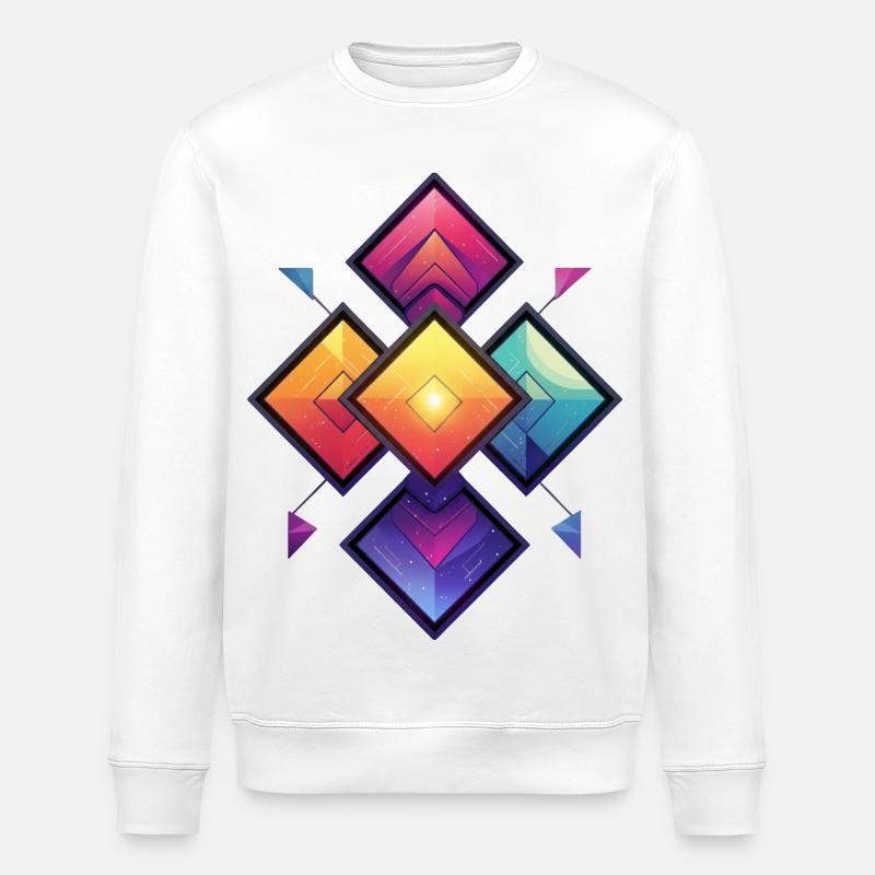 Kaleido du diamant arc-en-ciel - Sweat bio ROLLER Stanley/Stella Unisexe - blanc