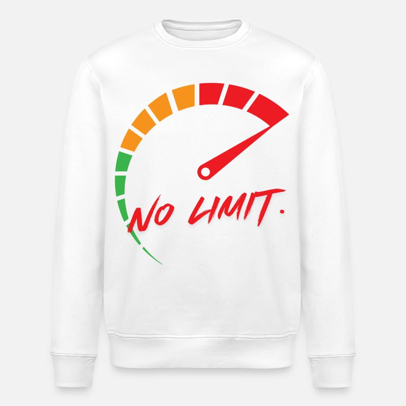 No limit: speed display - Stanley/Stella ROLLER Unisex Organic Sweatshirt - white