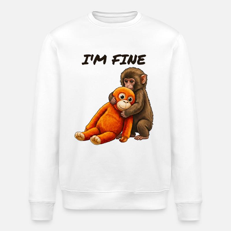 Baby Monkey Punch Meme - Stanley/Stella Unisex Bio-Sweatshirt ROLLER - Weiß