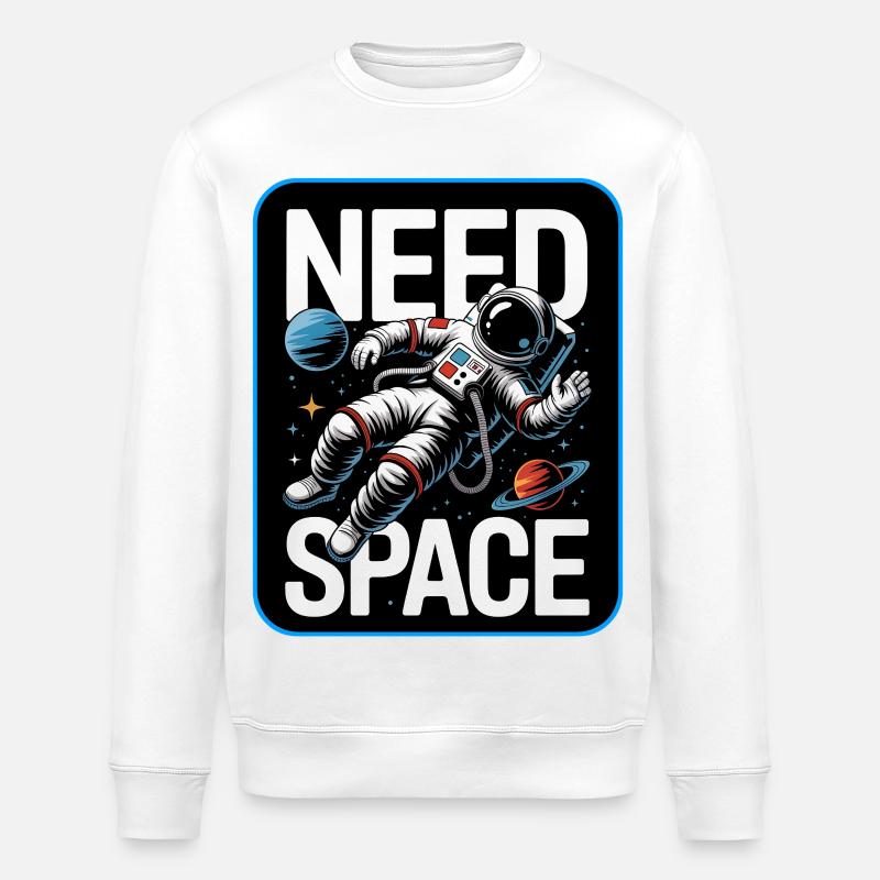 Need Space Astronaut Illustration - Stanley/Stella Unisex Bio-Sweatshirt ROLLER - Weiß