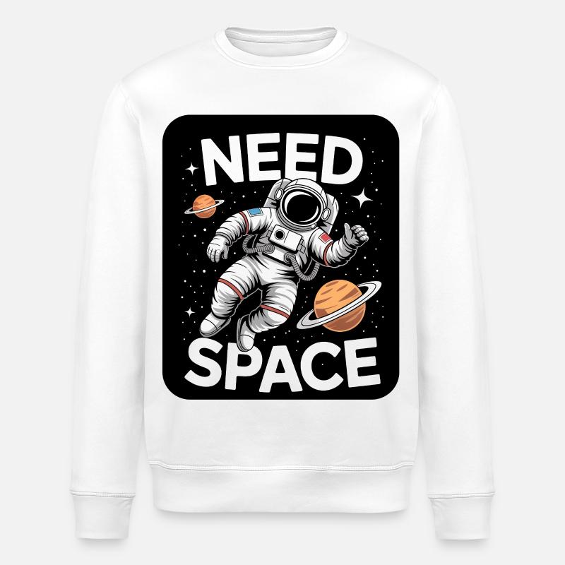 Need Space Astronaut Motiv - Stanley/Stella Unisex Bio-Sweatshirt ROLLER - Weiß