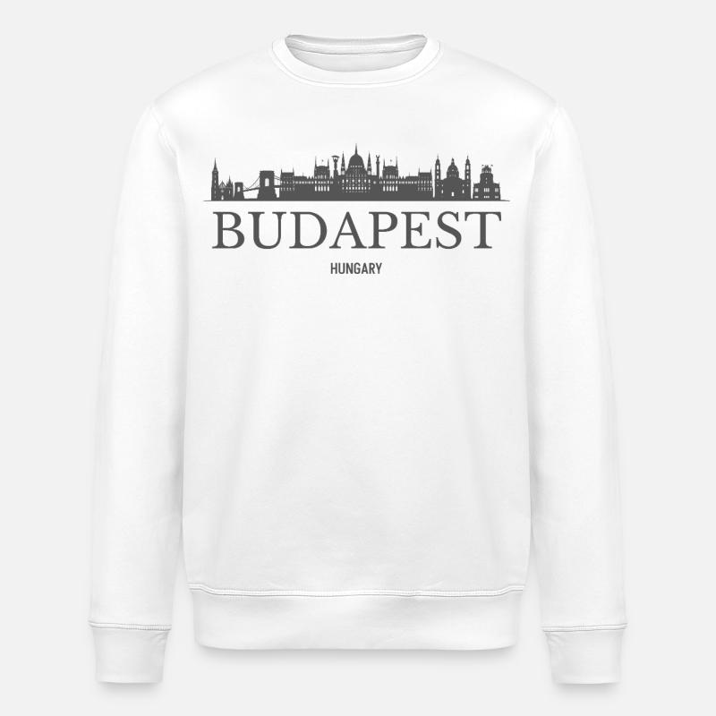 Budapest, Ungarn, Budapester Skyline - Stanley/Stella Unisex Bio-Sweatshirt ROLLER - Weiß