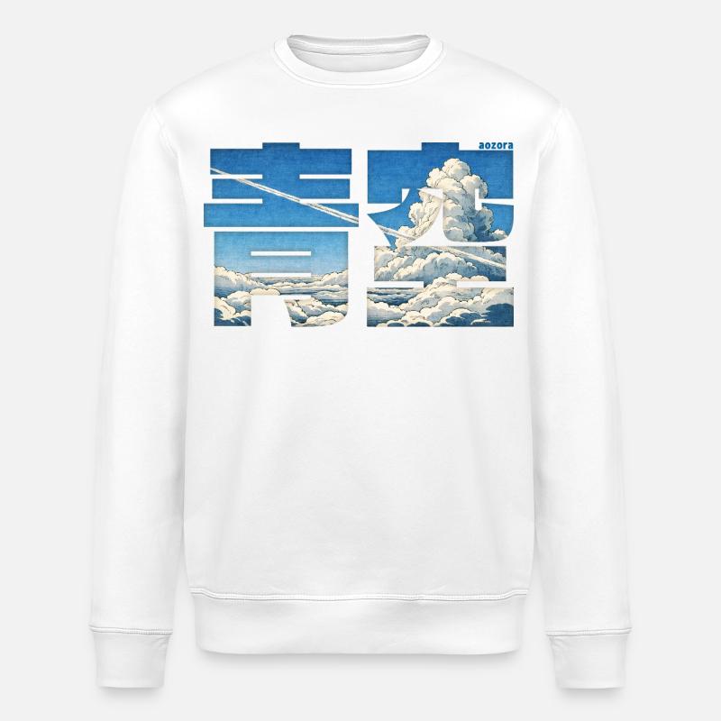 Aozora - Blue Sky  - Stanley/Stella Unisex Bio-Sweatshirt ROLLER - Weiß