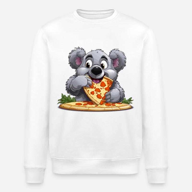 Pizza-Liebe Koala - Stanley/Stella Unisex Bio-Sweatshirt ROLLER - Weiß