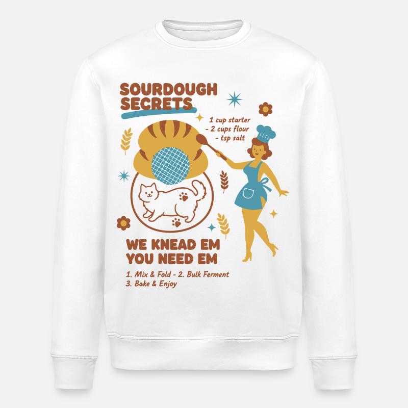 Sourdough Secrets Bread Baking Baker Sourdough - Stanley/Stella ROLLER Unisex Organic Sweatshirt - white