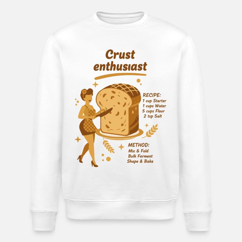 Sourdough Crust Enthusiast Bread Baking Baker - Stanley/Stella ROLLER Unisex Organic Sweatshirt - white