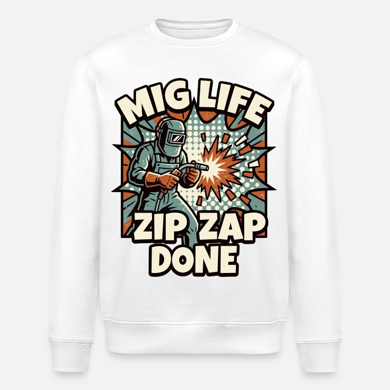 MODE SOUDAGE ZIP ZAP TERMINÉ Disant - Sweat bio ROLLER Stanley/Stella Unisexe - blanc