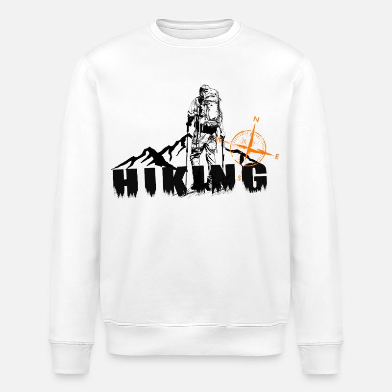 Männer Wanderer Motiv  - Stanley/Stella Unisex Bio-Sweatshirt ROLLER - Weiß
