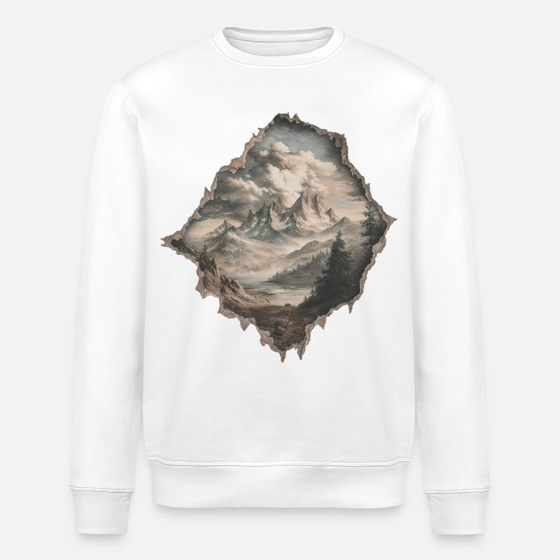 Berge Wandern - Stanley/Stella Unisex Bio-Sweatshirt ROLLER - Weiß