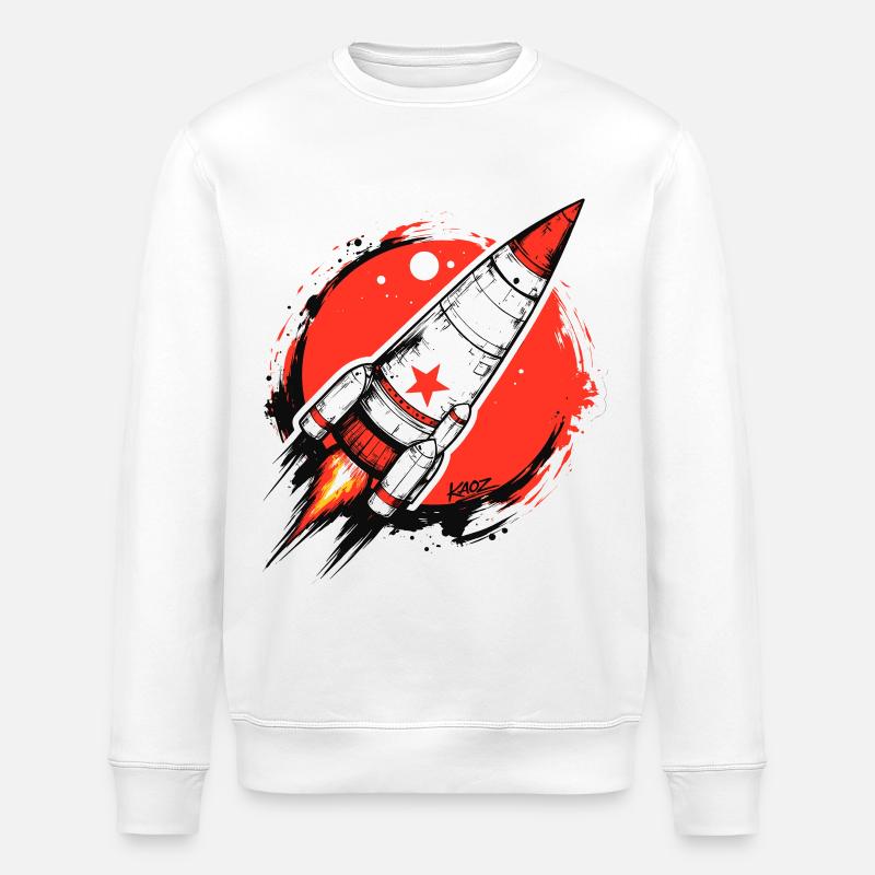 Crimson Rocket Splash-Artwork - Stanley/Stella Unisex Bio-Sweatshirt ROLLER - Weiß