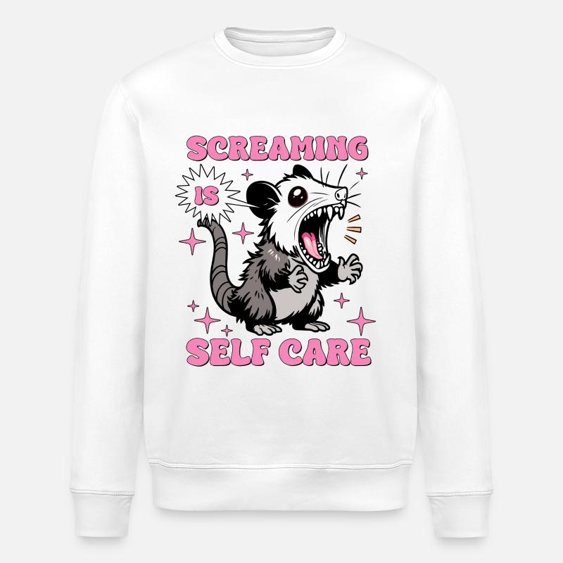 Crier, c’est prendre soin de soi - Sweat bio ROLLER Stanley/Stella Unisexe - blanc