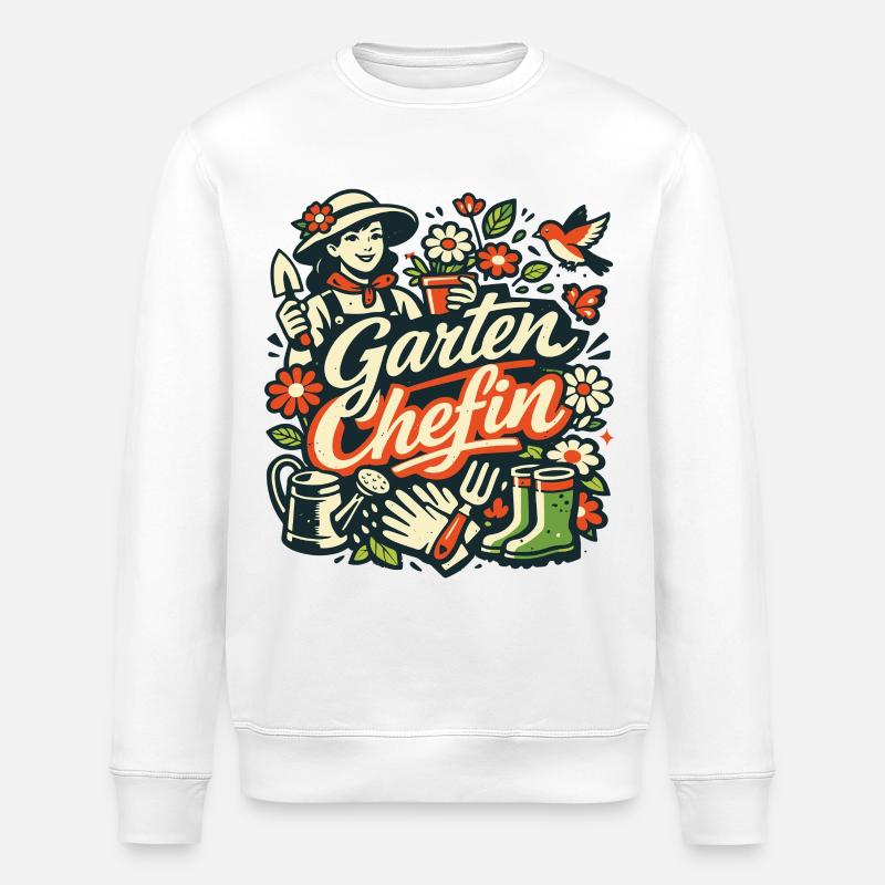 Garten Chefin Gärtnerin Geschenk - Stanley/Stella Unisex Bio-Sweatshirt ROLLER - Weiß