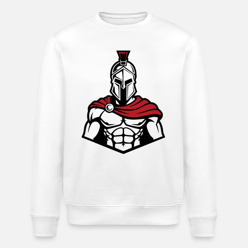 Spartiate Musclé Frontal Logo Mascotte Gym - Sweat bio ROLLER Stanley/Stella Unisexe - blanc