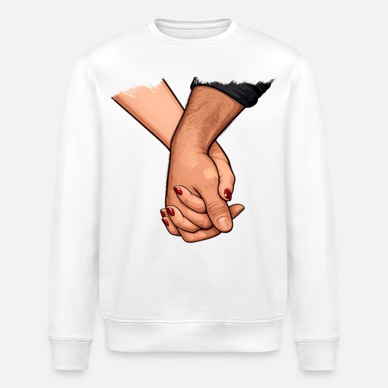 Händchenhalten Verbundene Nähe - Stanley/Stella Unisex Bio-Sweatshirt ROLLER - Weiß