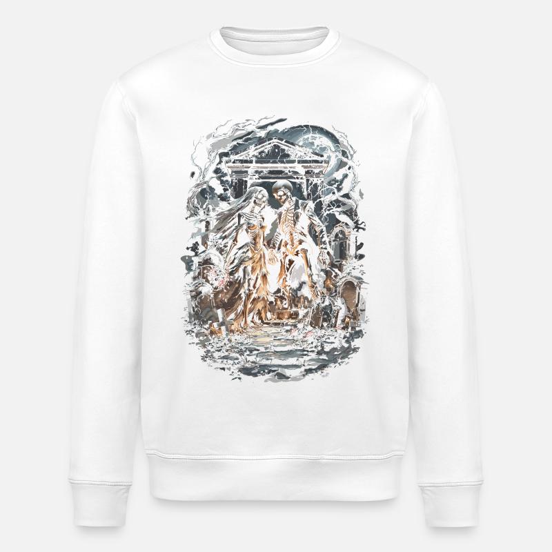 Friedhof Goth Humor - Stanley/Stella Unisex Bio-Sweatshirt ROLLER - Weiß