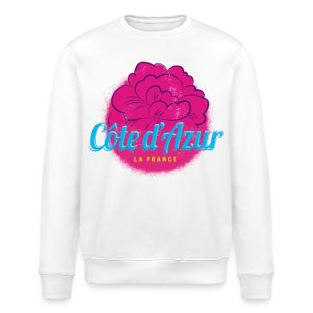 Côte d'Azur Retro Oleander France Souvenir - Stanley/Stella ROLLER Unisex Organic Sweatshirt - white - Front - Nik (191cm)