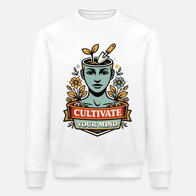Kultiviere Deinen Geist - Stanley/Stella Unisex Bio-Sweatshirt ROLLER - Weiß