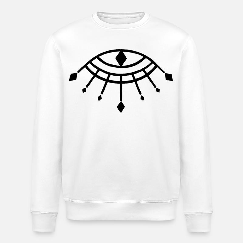 Symbole noir du dieu Horus - Sweat bio ROLLER Stanley/Stella Unisexe - blanc