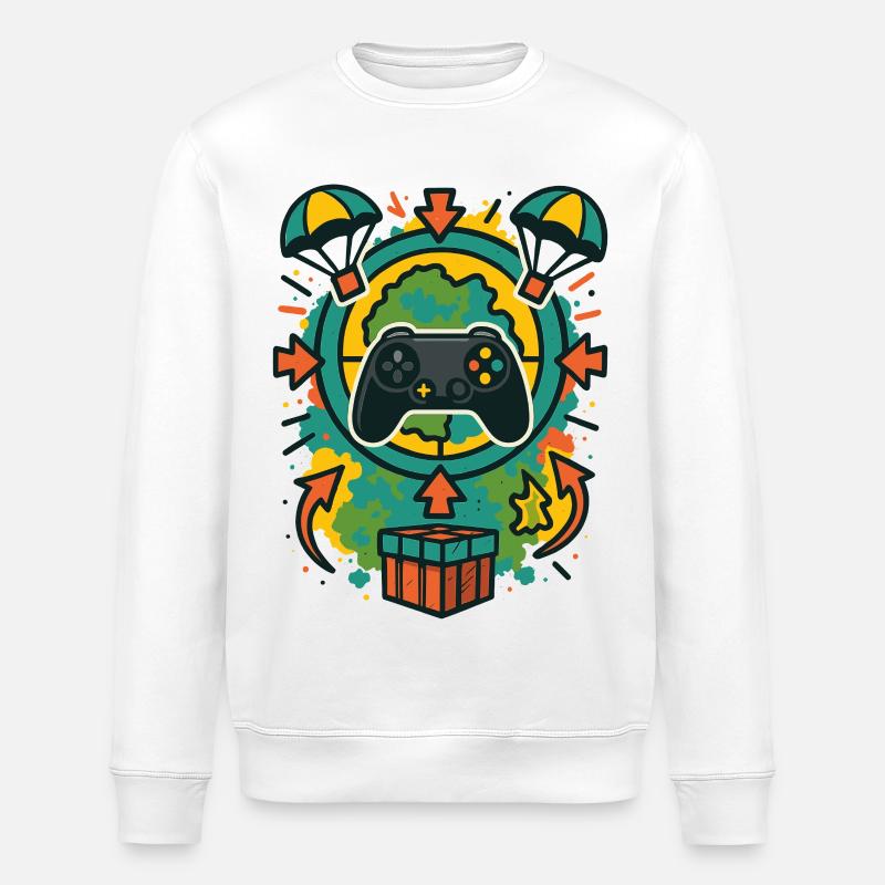 Airdrop Controller Zielkreis Gamer - Stanley/Stella Unisex Bio-Sweatshirt ROLLER - Weiß