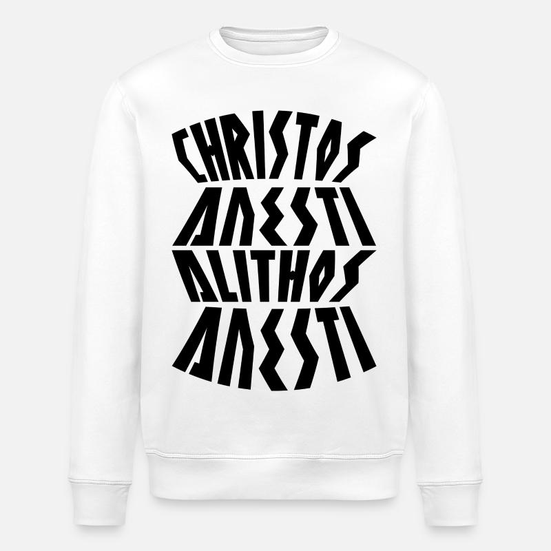 Christos Anesti en Grèce de Pâques - Sweat bio ROLLER Stanley/Stella Unisexe - blanc