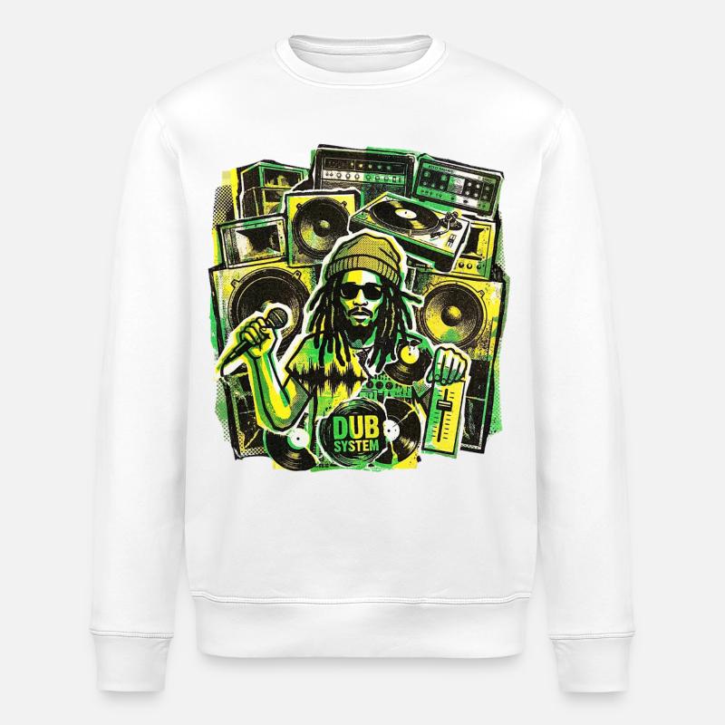 Dub Reggae Soundsystem - Stanley/Stella ROLLER Unisex Organic Sweatshirt - white