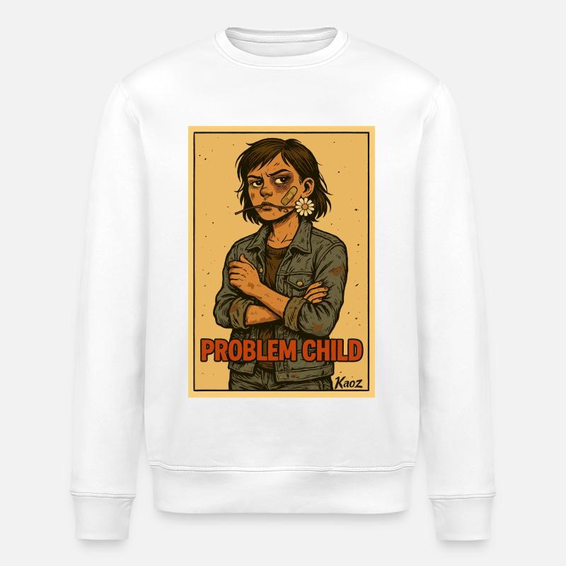 Affiche Problem Child Daisy Rebel - Sweat bio ROLLER Stanley/Stella Unisexe - blanc