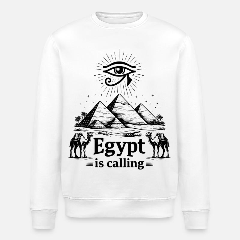 Egypt is calling Pharaoh Egypt Holidays - Stanley/Stella ROLLER Unisex Organic Sweatshirt - white