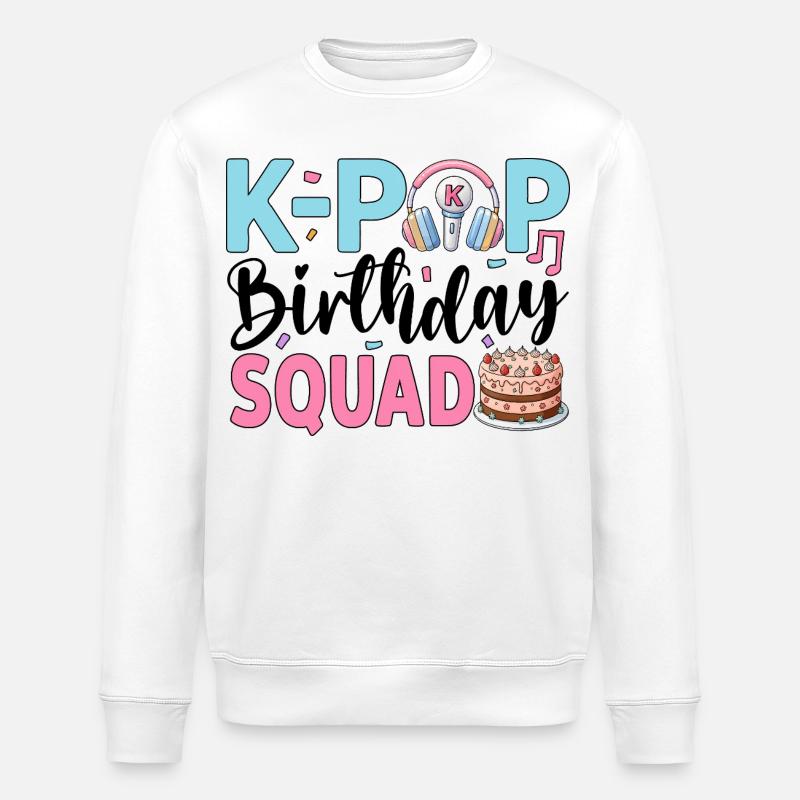K-Pop Birthday Squad - Stanley/Stella ROLLER Unisex Organic Sweatshirt - white