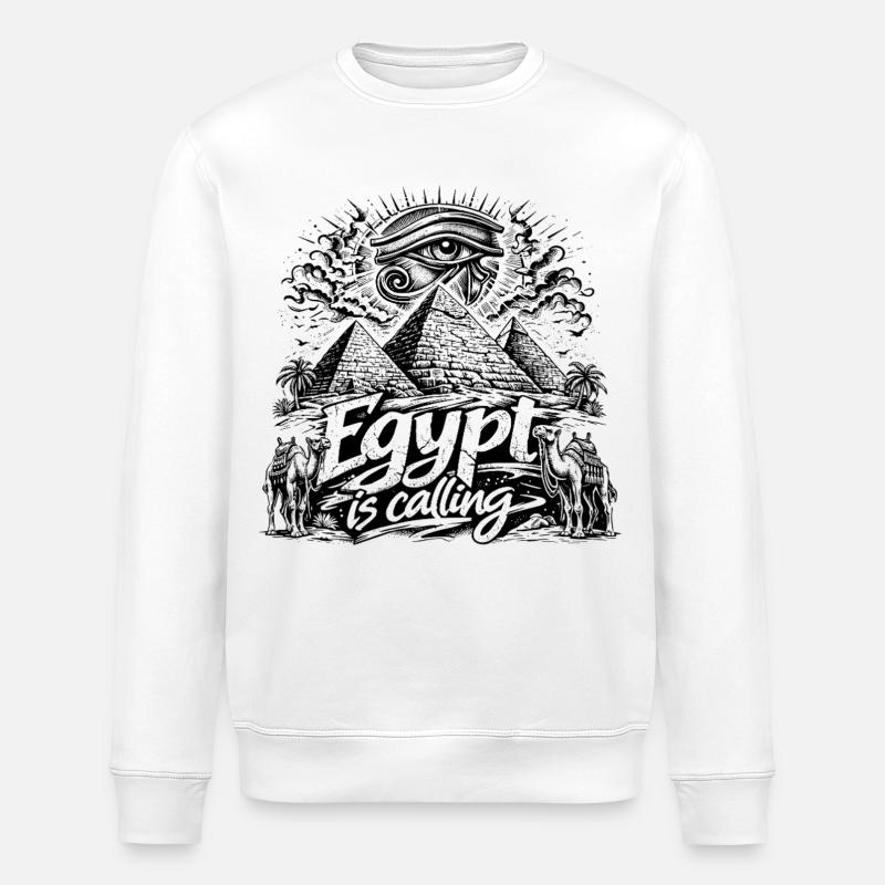 Egypt is calling Pharaoh Egypt Holidays - Stanley/Stella ROLLER Unisex Organic Sweatshirt - white