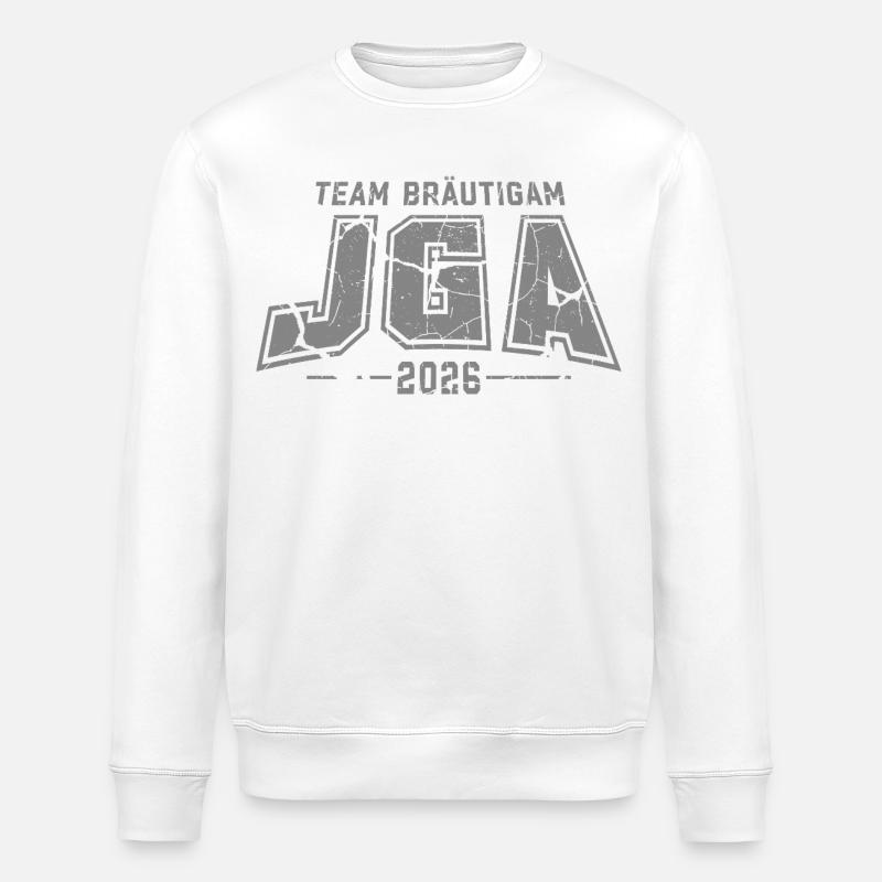 Team Bräutigam JGA 2026 Junggesellenabschied - Stanley/Stella Unisex Bio-Sweatshirt ROLLER - Weiß