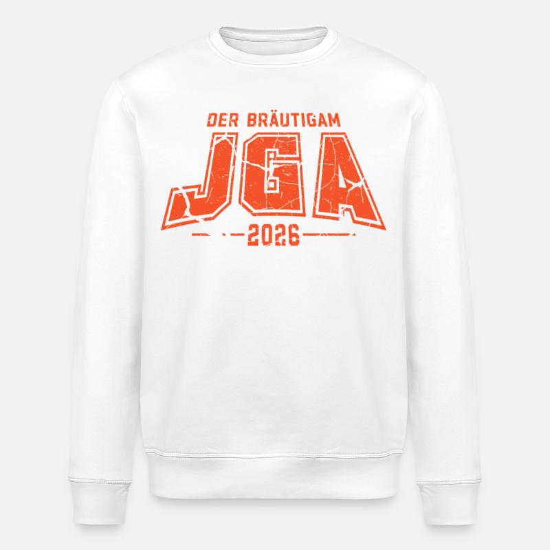 Der Bräutigam 2026 Junggesellenabschied - Stanley/Stella Unisex Bio-Sweatshirt ROLLER - Weiß