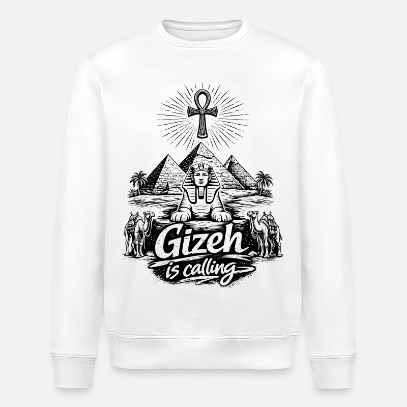 Gizeh is calling Ägypten Pyramiden Reise - Stanley/Stella Unisex Bio-Sweatshirt ROLLER - Weiß