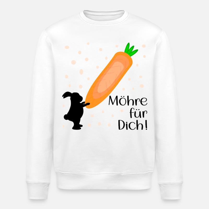 Karotte Möhre Osterhase - Stanley/Stella Unisex Bio-Sweatshirt ROLLER - Weiß