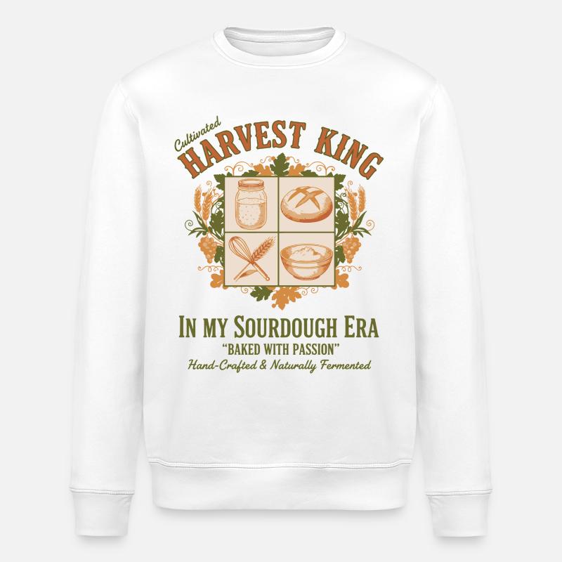 sourdough bread baking baker sourdough era - Stanley/Stella ROLLER Unisex Organic Sweatshirt - white