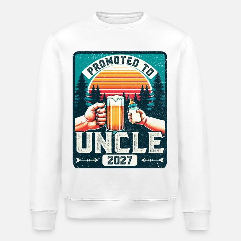 Uncle 2027, Expectant Uncle, Future Uncle - Stanley/Stella ROLLER Unisex Organic Sweatshirt - white