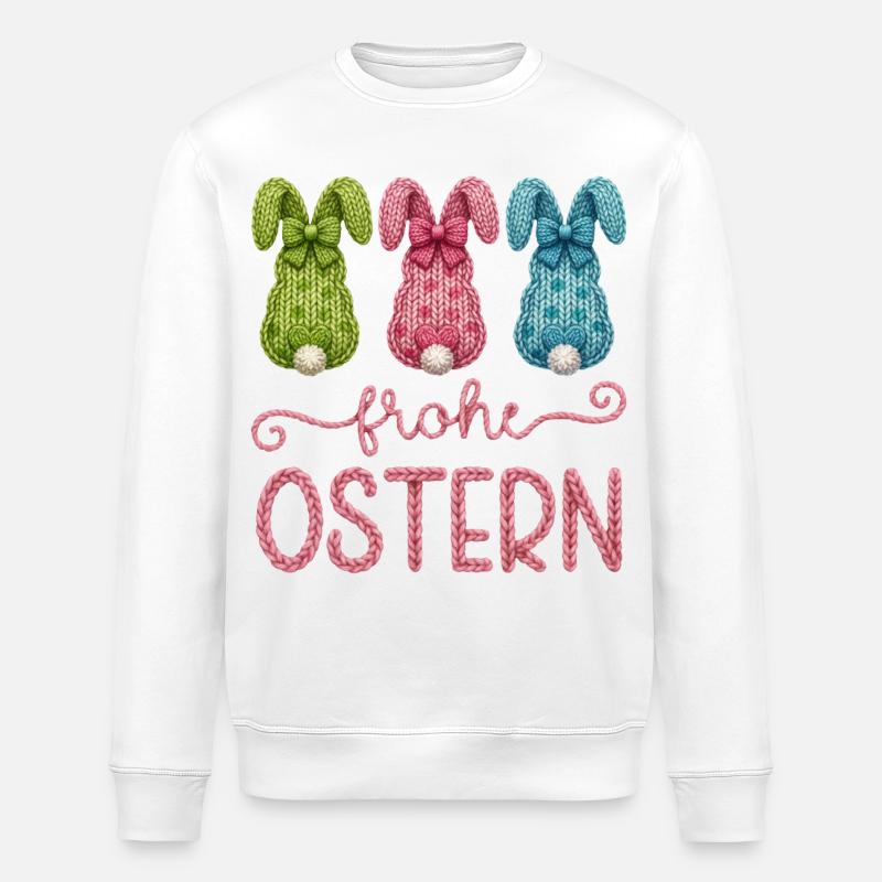 Frohe Ostern - Stanley/Stella Unisex Bio-Sweatshirt ROLLER - Weiß