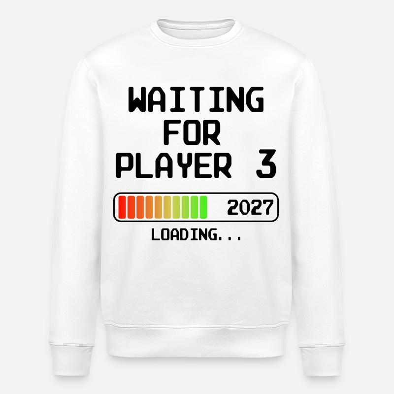 Expectant Dad 2027 Soon Mama Waiting For Player 3 - Stanley/Stella ROLLER Unisex Organic Sweatshirt - white