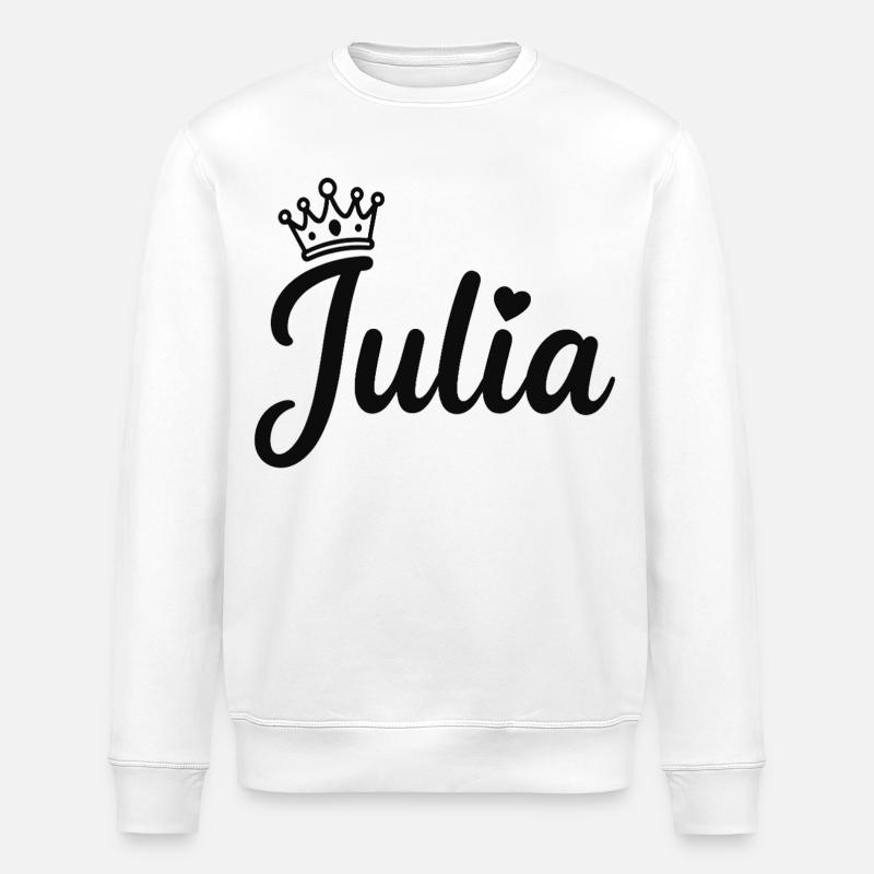 Juliette Nom Couronne Calligraphie personnalisée - Sweat bio ROLLER Stanley/Stella Unisexe - blanc