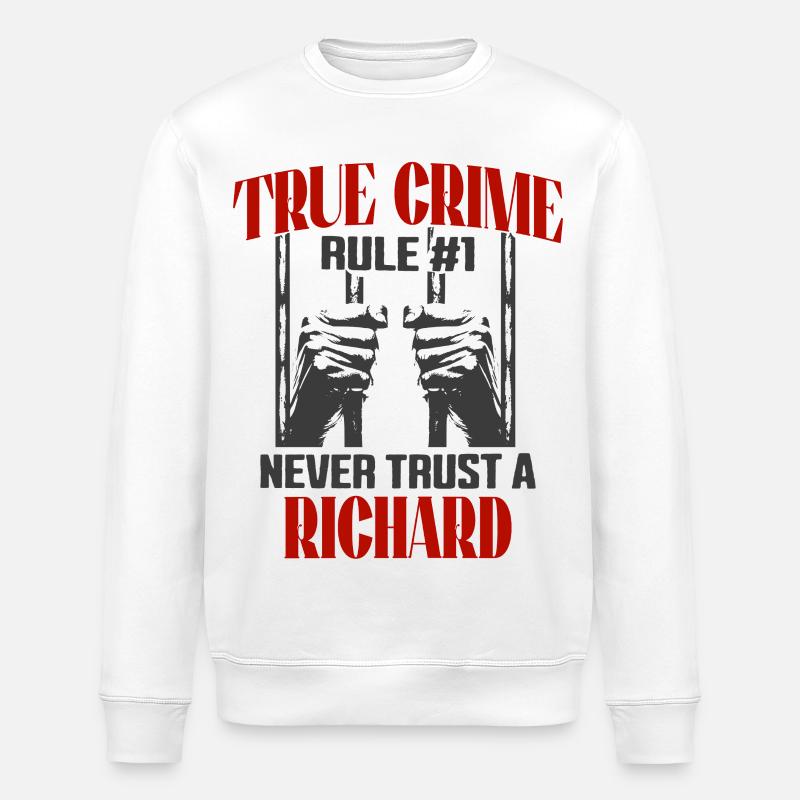 True Crime Richard True Crime - Stanley/Stella Unisex Bio-Sweatshirt ROLLER - Weiß