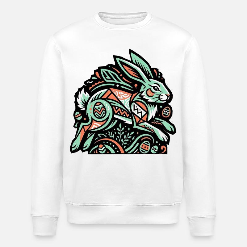 Easter Bunny Easter Bunny Eggs - Stanley/Stella ROLLER Unisex Organic Sweatshirt - white