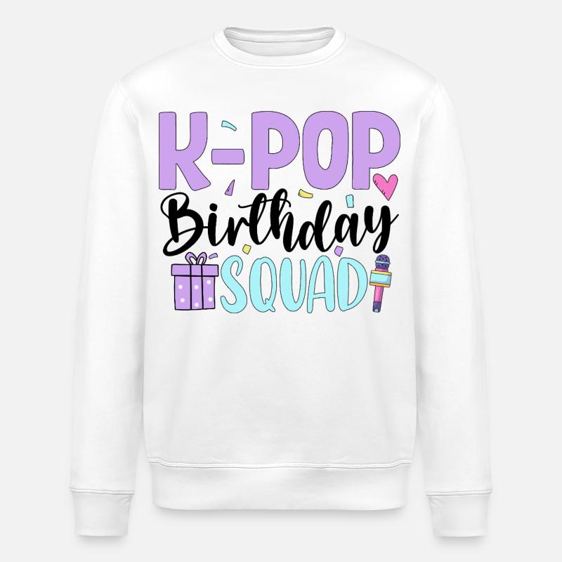 K Pop Birthday Squad - Stanley/Stella ROLLER Unisex Organic Sweatshirt - white