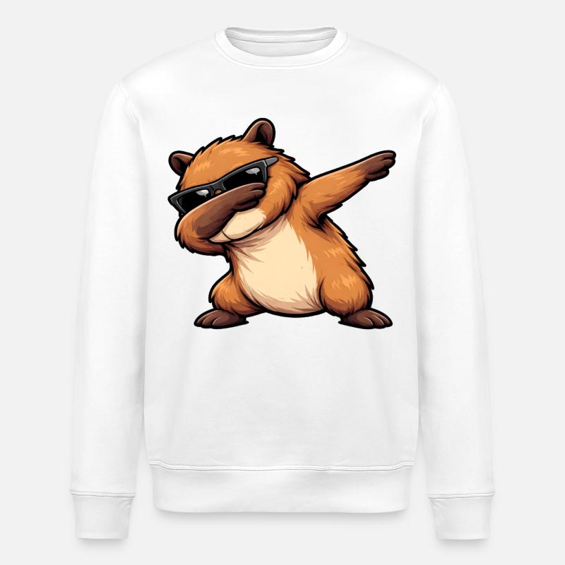Dabbing Capybara - Stanley/Stella Unisex Bio-Sweatshirt ROLLER - Weiß