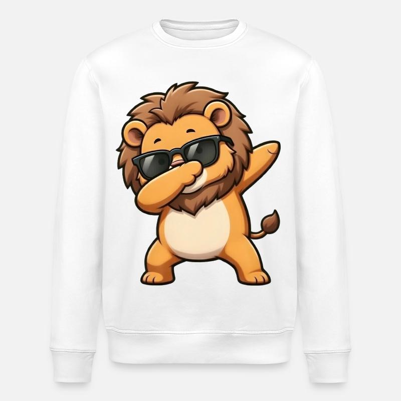 Dabbing Lion - Sweat bio ROLLER Stanley/Stella Unisexe - blanc