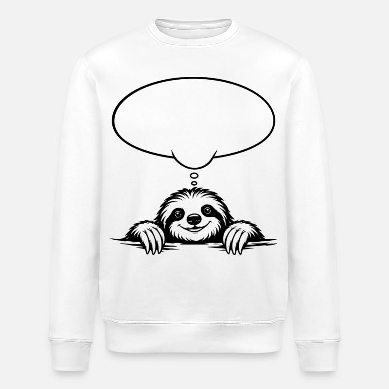 Faultier_mit_Denkblase - Stanley/Stella ROLLER Unisex Organic Sweatshirt - white