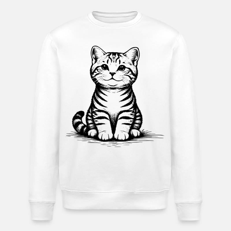 Katzenbaby_sitzend - Stanley/Stella Unisex Bio-Sweatshirt ROLLER - Weiß