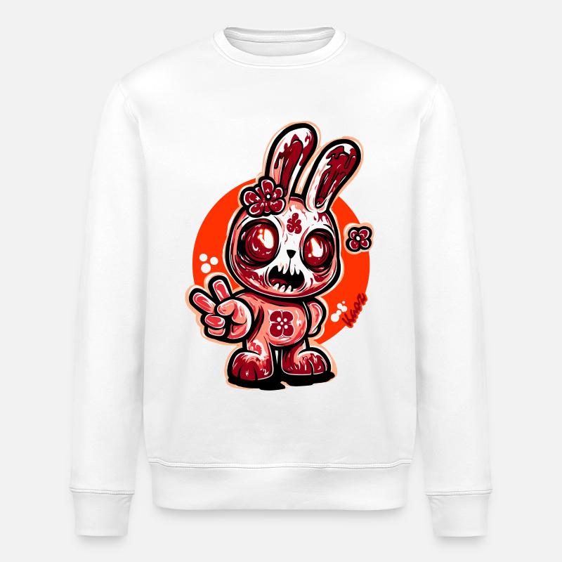 Horror Bloom Bunny - Stanley/Stella Unisex Bio-Sweatshirt ROLLER - Weiß
