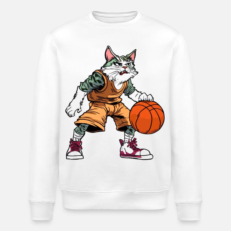 Basket-ball pour chats - Sweat bio ROLLER Stanley/Stella Unisexe - blanc