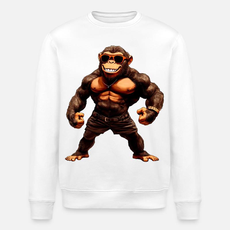 Affe Sport Tier - Stanley/Stella Unisex Bio-Sweatshirt ROLLER - Weiß