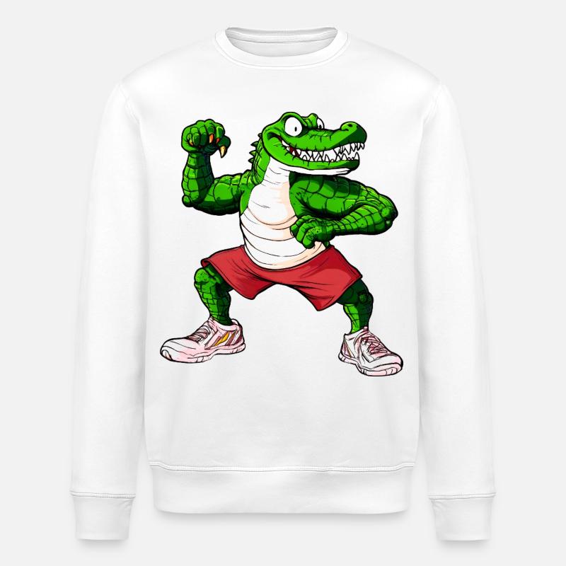 Fitness Krokodil - Stanley/Stella Unisex Bio-Sweatshirt ROLLER - Weiß